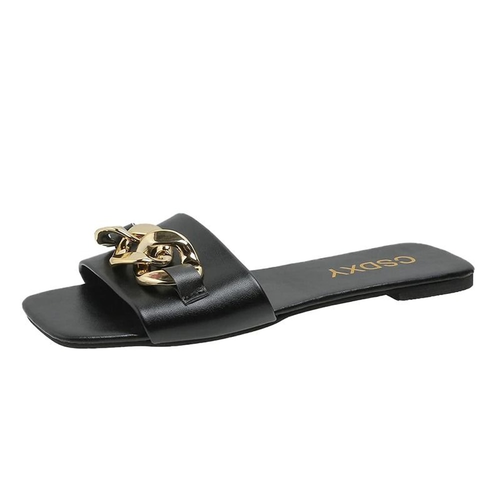 Summer Low Heel Slides Versatile Indoor Outdoor Fashion Slippers 7