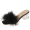 Sexy Faux Fox Fur Square Toe Pumps Elegant Chunky Heel Summer Slippers 7