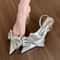 Street Style Butterflyknot Pumps Sexy Pointed Toe Slingback High Heels 2