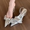 Street Style Butterflyknot Pumps Sexy Pointed Toe Slingback High Heels 2