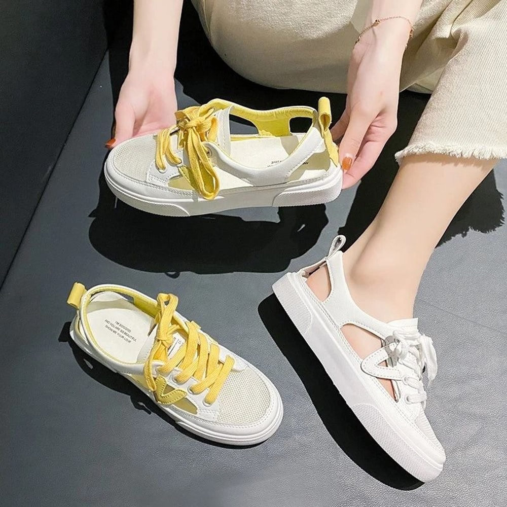 Breathable White Mesh FishMouth Sandals Elegant Transparent Mesh Casual Shoes 4