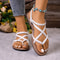 Solid Color Woven Herculean FlipToe Sandals Modern Summer Beach Flats 4