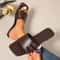 Modern SquareToe Slide Sandals Lightweight Solid Color Summer Flats 4