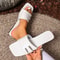 Modern SquareToe Slide Sandals Lightweight Solid Color Summer Flats 6