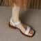 Concise Genuine Leather Office Sandals Elegant LowHeel Summer Walking Shoes 7