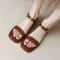 Concise Genuine Leather Office Sandals Elegant LowHeel Summer Walking Shoes 8