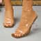 Sexy Transparent Shaped Heels Modern SquareToe HighHeeled Party Sandals 10
