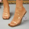 Sexy Transparent Shaped Heels Modern SquareToe HighHeeled Party Sandals 10
