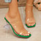 Sexy Transparent Shaped Heels Modern SquareToe HighHeeled Party Sandals 5