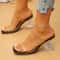 Sexy Transparent Shaped Heels Modern SquareToe HighHeeled Party Sandals 6