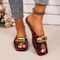 Elegant Temperament Metal Buckle Slippers Fashionable FishMouth Summer Flats 5