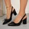 Luxury Block Heel Baotou Sandals Elegant PointedToe Bow High Heels 3