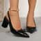 Luxury Block Heel Baotou Sandals Elegant PointedToe Bow High Heels 4