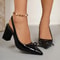 Luxury Block Heel Baotou Sandals Elegant PointedToe Bow High Heels 4
