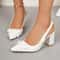 Luxury Block Heel Baotou Sandals Elegant PointedToe Bow High Heels 8