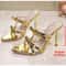 Luxury Gold Stiletto Sandals Elegant PointedToe Bowtie Party Pumps 4
