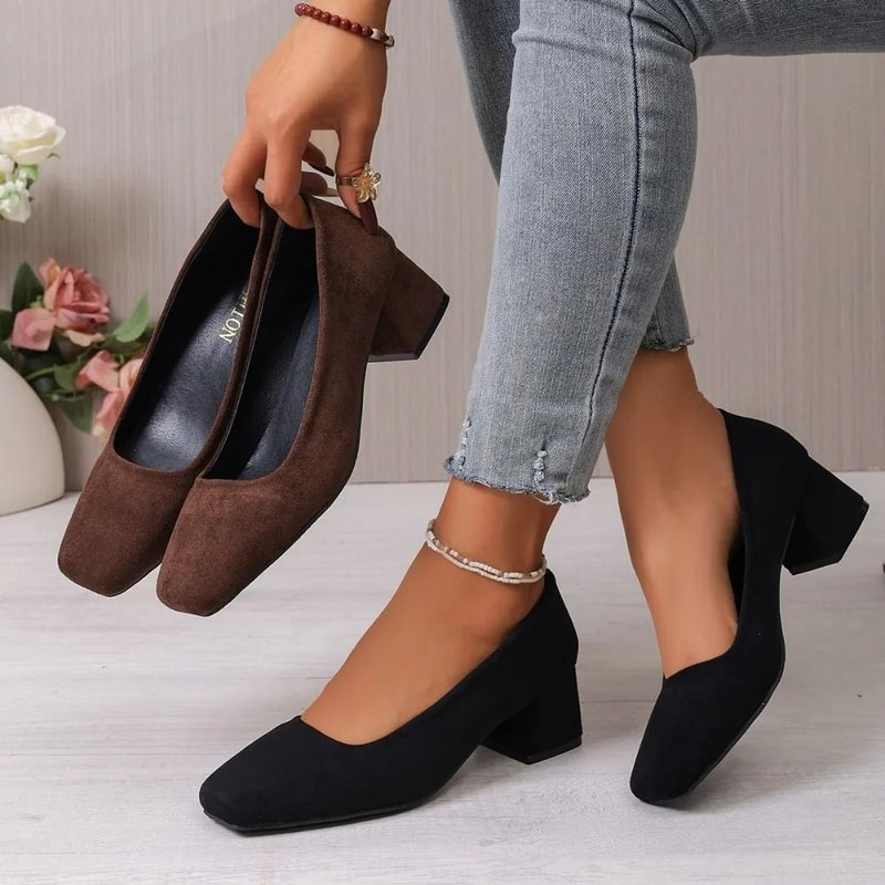 Retro MidHeel Pumps FashionForward Autumn Designer Walking Shoes 4