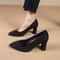 Korean Style Pointed Thick Heels FashionForward Shallow Mouth Dress Shoes 2