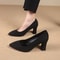 Korean Style Pointed Thick Heels FashionForward Shallow Mouth Dress Shoes 2
