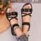 Elegant Floral Summer Flats Fashionable OpenToe Casual Sandals 0