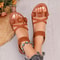 Elegant Floral Summer Flats Fashionable OpenToe Casual Sandals 2