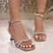 Elegant Silver Stiletto Sandals Summer ThinHeel Fairy Dress Shoes 0