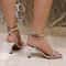 Elegant Silver Stiletto Sandals Summer ThinHeel Fairy Dress Shoes 3