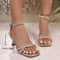 Elegant Silver Stiletto Sandals Summer ThinHeel Fairy Dress Shoes 5