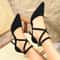 Suede CrossStrap Roman Sandals Elegant PointedToe Stiletto Heels 6