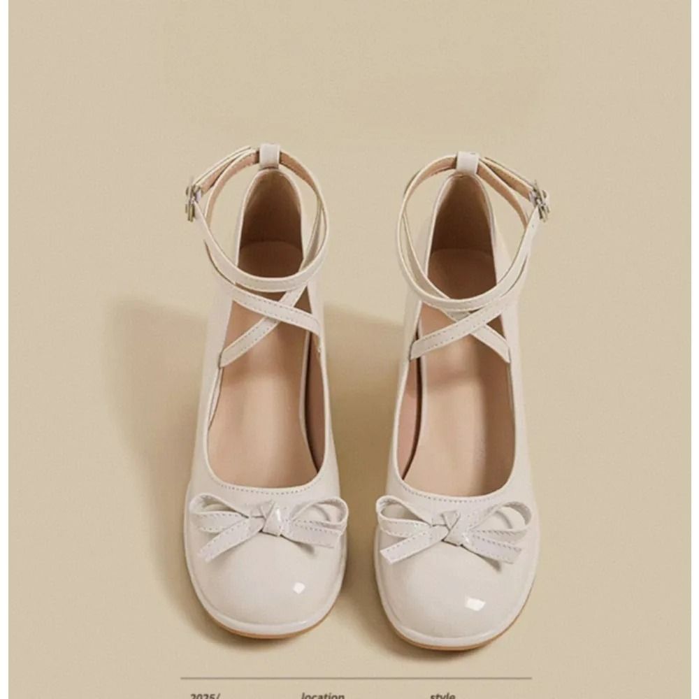 Red Lolita Mary Janes Elegant Thick HighHeel SquareToe Pumps 2