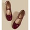Red Lolita Mary Janes Elegant Thick HighHeel SquareToe Pumps 3
