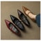 Retro Style ThickHeel Mary Janes Elegant PointedToe Comfort Office Pumps 4