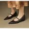 Retro Style ThickHeel Mary Janes Elegant PointedToe Comfort Office Pumps 5