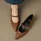 Retro Style ThickHeel Mary Janes Elegant PointedToe Comfort Office Pumps 6