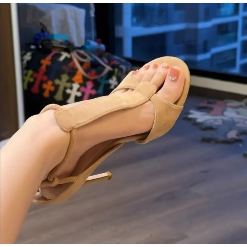 Sexy TStrap PeepToe Sandals Elegant AnkleBuckle Party High Heels 0