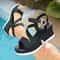 Crystal AnkleBuckle Wedge Sandals Elegant Summer Chunky Platform Shoes 1