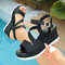 Crystal AnkleBuckle Wedge Sandals Elegant Summer Chunky Platform Shoes 1