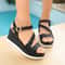 Crystal AnkleBuckle Wedge Sandals Elegant Summer Chunky Platform Shoes 2