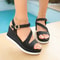 Crystal AnkleBuckle Wedge Sandals Elegant Summer Chunky Platform Shoes 2
