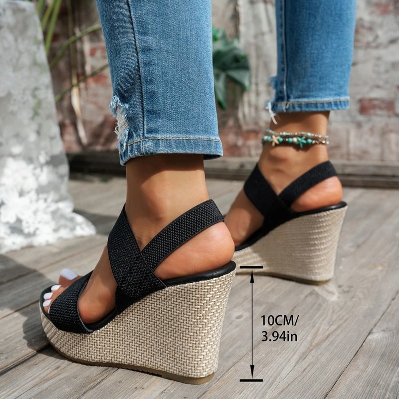 SkyHigh Summer Wedge Sandals 4inch Chunky Platform SlipOn Mules 4
