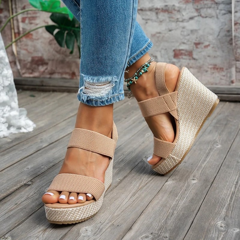 SkyHigh Summer Wedge Sandals 4inch Chunky Platform SlipOn Mules 6