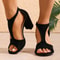 Sexy BackZipper Fish Mouth Sandals Elegant Solid Color Summer High Heels 4