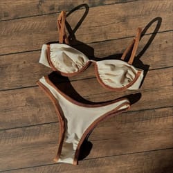 luxe chain accent bikini set – sexy brazilian push-up swimwear