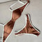 Shiny Bandeau Thong Bikini Sexy Metallic Brazilian Swimwear 6