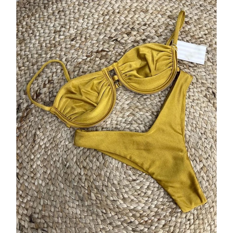 Luxury Print Halter OnePiece PushUp Brazilian Beach Exit Swimsuit 2