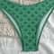 Green Floral Pleated Bandeau Bikini PushUp Padded Thong Swimwear 3