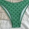 Green Floral Pleated Bandeau Bikini PushUp Padded Thong Swimwear 3