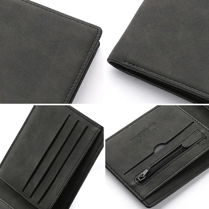 MultiCard Slot Mens Wallet Slim PU Leather LargeCapacity Folding Purse 4