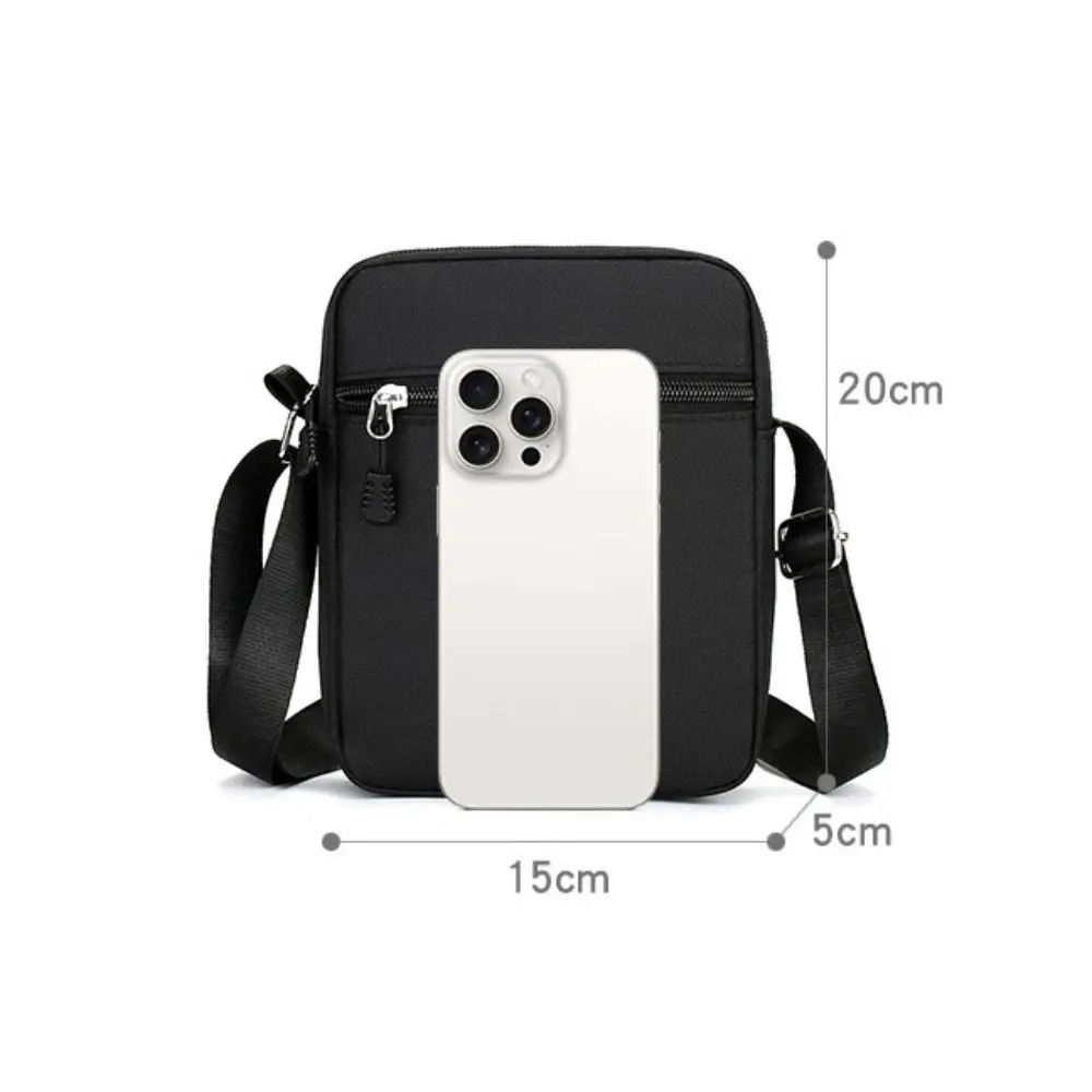Oxford Mini Shoulder Bag Durable Black Mobile Phone Waist Pack 5