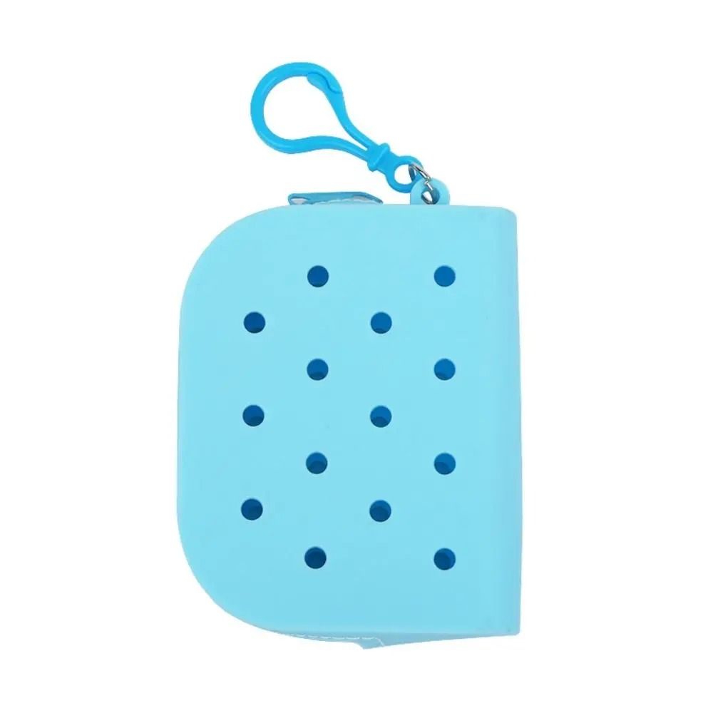 Soft Silicone Mini Hole Wallet Breathable Zipper Coin Purse Card Holder 4